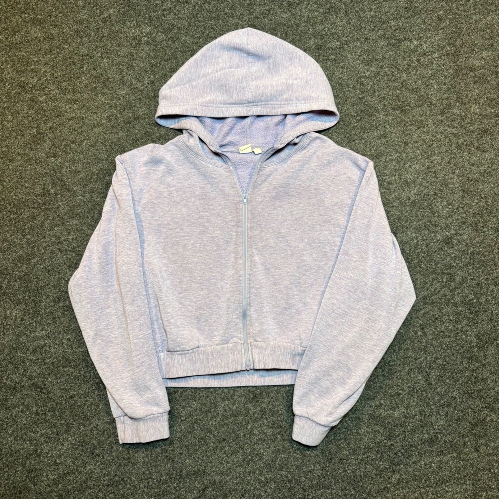 BP Nordstrom Womens Small Purple Heathered Cropped Full Zip Hoodie Sweatshirt